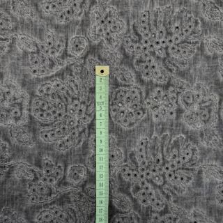 Bavlnená látka VOILE EMBROIDERY Vintage dark grey