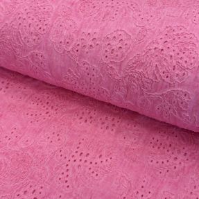 Bavlnená látka VOILE EMBROIDERY Vintage fuchsia