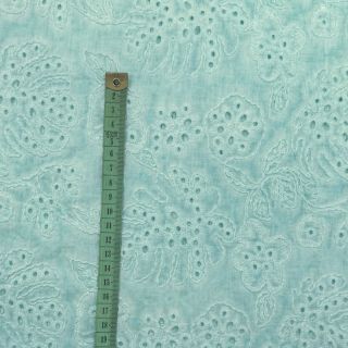 Bawełniana tkanina VOILE EMBROIDERY Vintage aqua