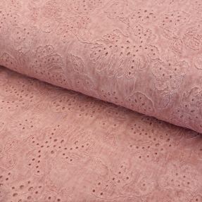 Bavlnená látka VOILE EMBROIDERY Vintage rose