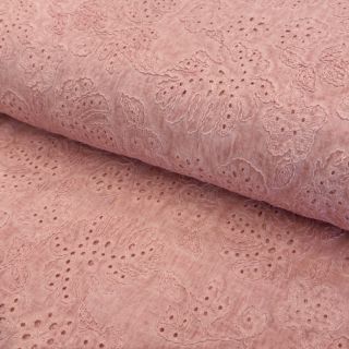 Bawełna VOILE EMBROIDERY Vintage rose