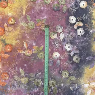 Bawełniana tkanina TIE DYE EMBROIDERY Poppy design E
