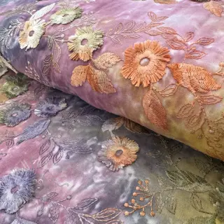 Bawełniana tkanina TIE DYE EMBROIDERY Poppy design E