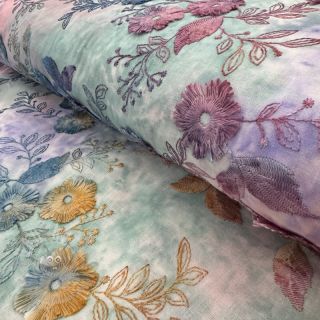 Bawełniana tkanina TIE DYE EMBROIDERY Poppy design C