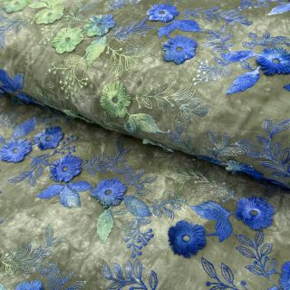 Bawełna TIE DYE EMBROIDERY Poppy design B