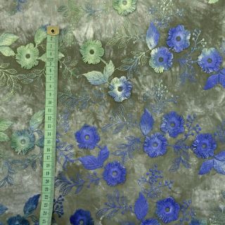 Bawełniana tkanina TIE DYE EMBROIDERY Poppy design B