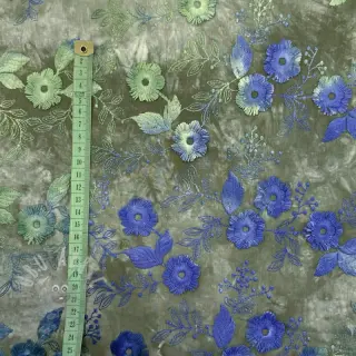 Bawełniana tkanina TIE DYE EMBROIDERY Poppy design B