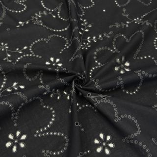 Bawełna VOILE Puffy black