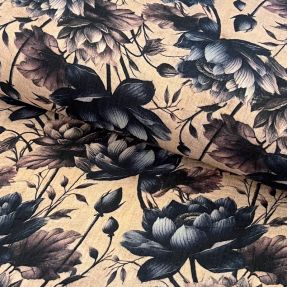Muślin double gauze Dreamy flowers design B digital print