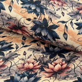 Muślin double Dreamy flowers design E digital print