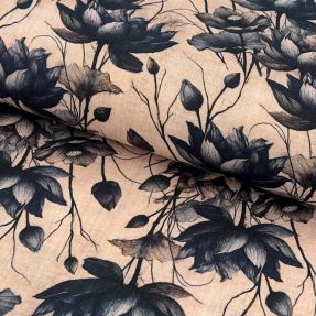 Muślin double Dreamy flowers design A digital print