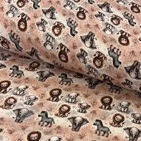 Muślin double gauze Safari buddys design C digital print