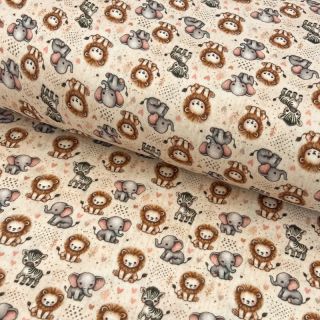 Muślin double gauze Safari buddys design D digital print