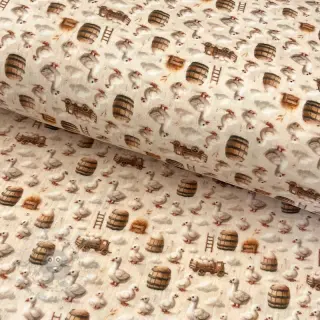 Muślin double Little farm animals design C digital print