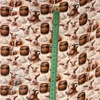 Muślin double Little farm animals design D digital print