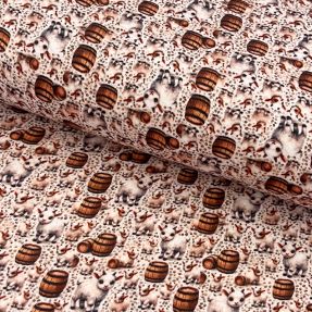 Muślin double Little farm animals design B digital print