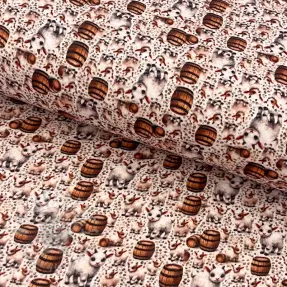 Muślin double Little farm animals design B digital print