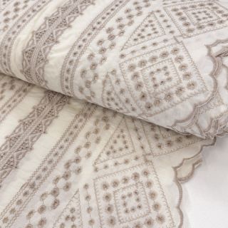 Bavlnená látka EMBROIDERY Lilian beige