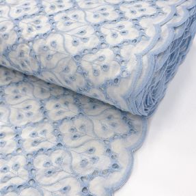Bavlnená látka EMBROIDERY Lilian blue