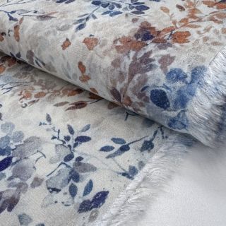 Wiskoza LUREX Fine leaves blue