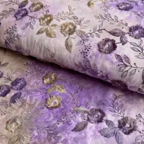 Bawełniana tkanina TIE DYE EMBROIDERY Poppy design J