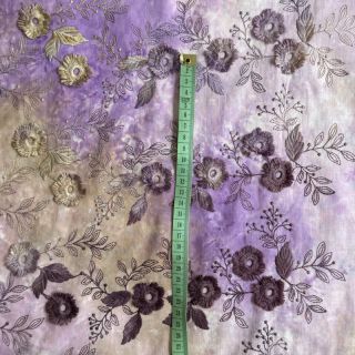 Bavlnená látka TIE DYE EMBROIDERY Poppy design J