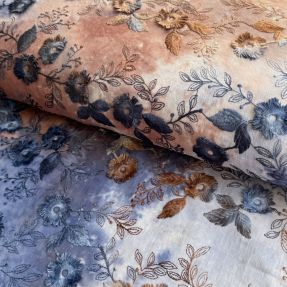 Bawełna TIE DYE EMBROIDERY Poppy design I