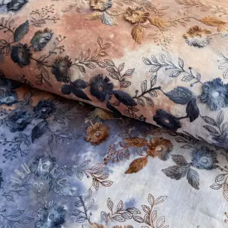 Bawełniana tkanina TIE DYE EMBROIDERY Poppy design I