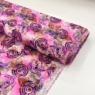 Wiskoza RAYON POPLIN Feathers design G digital print