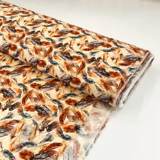 Wiskoza RAYON POPLIN Feathers design C digital print