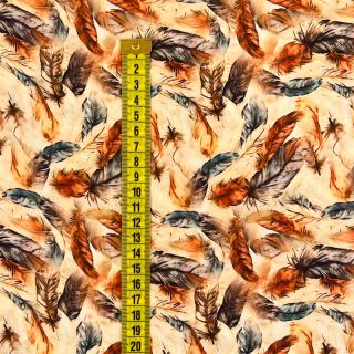 Wiskoza RAYON POPLIN Feathers design C digital print