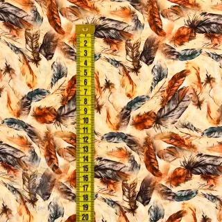 Wiskoza RAYON POPLIN Feathers design C digital print