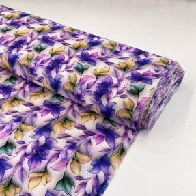 Wiskoza RAYON POPLIN Leafs design F digital print