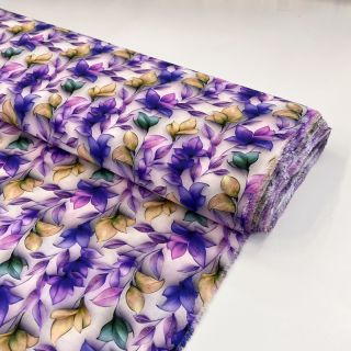 Wiskoza RAYON POPLIN Leafs design F digital print