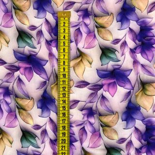 Wiskoza RAYON POPLIN Leafs design F digital print