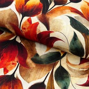 Viskóza s ľanom Marigold design F digital print