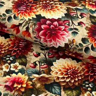 Wiskoza z lnem Rosalie design A digital print