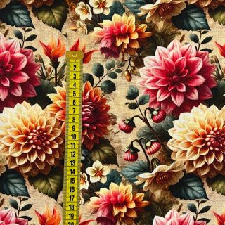 Wiskoza z lnem Rosalie design A digital print