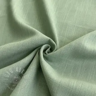 Tkanina wiskozowa z lnem PREMIUM old green