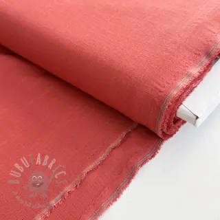 Tkanina wiskozowa z lnem PREMIUM dark coral
