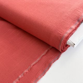 Viskóza s ľanom PREMIUM dark coral
