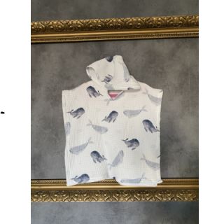 Wafel bawełniany Whales digital print