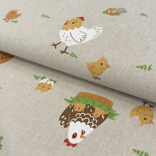 Tkanina dekoracyjna Linenlook Chicken Family Nest