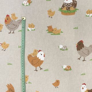 Tkanina dekoracyjna Linenlook Chicken Family Nest