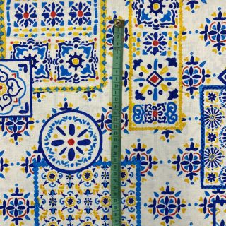 Dekoračná látka premium Azulejos tile patch