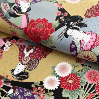 Bawełniana tkanina JAPAN Sayuri rouge