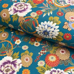 Bawełniana tkanina JAPAN Chihiro turquoise