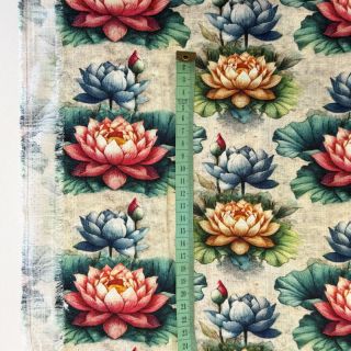 Wiskoza z lnem Clover design D digital print