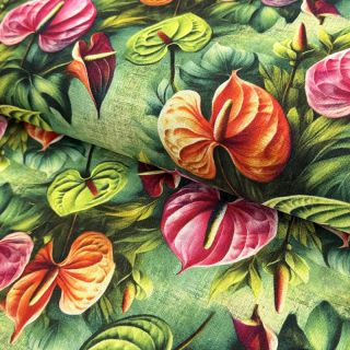Viskóza s ľanom Rosalie design E digital print