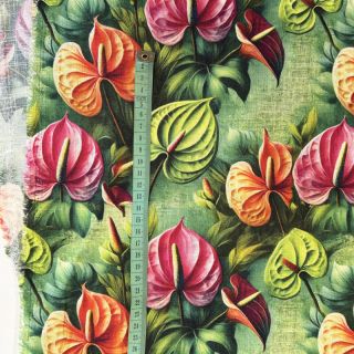 Viskóza s ľanom Rosalie design E digital print